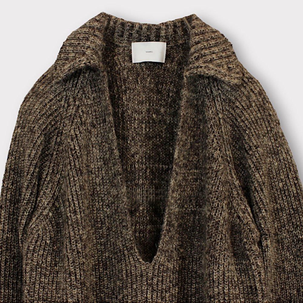 SUGARHILL MOHAIR PULLOVER SWEATER(BROWN × CAMEL)｜シュガーヒル