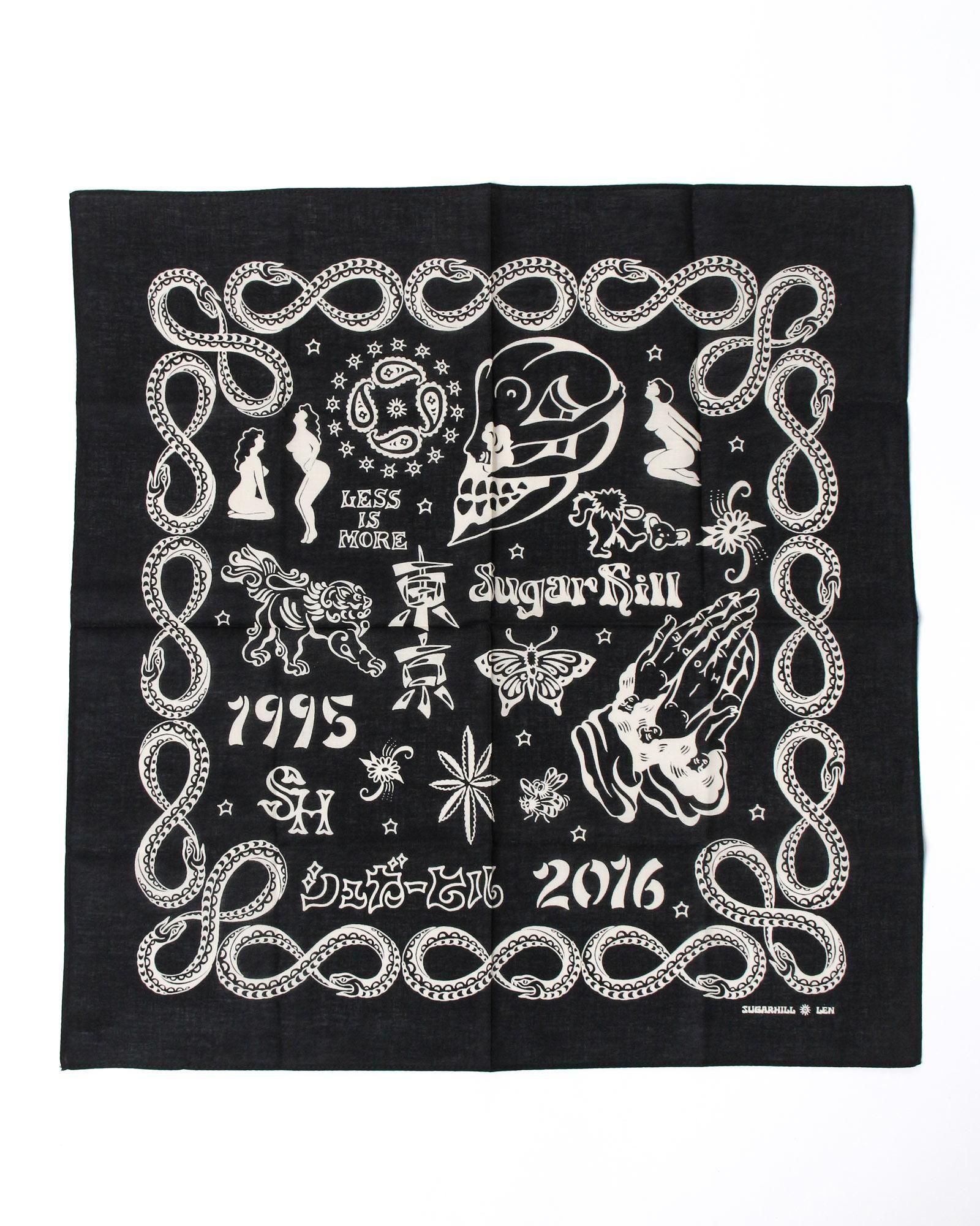 SUGARHILL】TATOO FLASH BANDANA(BLACK)｜シュガーヒル バンダナ