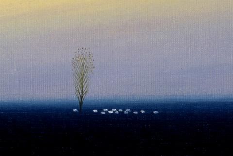 アートグラフ【ロマン的な夕暮れ】三々サイズ - 葉祥明美術館公式