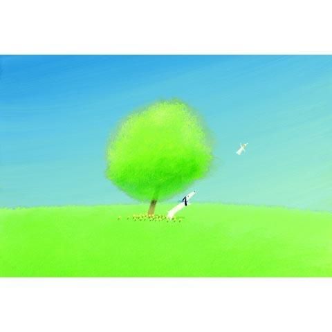 アートグラフ【ジェイクと空気の精】特大サイズ - 葉祥明美術館公式