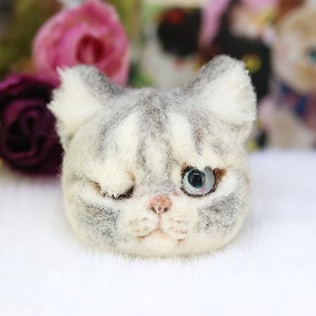 羊毛けだまkana様 羊毛フェルトドールヘッド/M_アメショ2 - DOLLCE