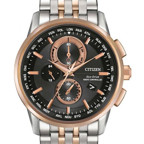 シチズン 逆輸入 エコドライブ AT8116-57E ブラック×ツートンベルト