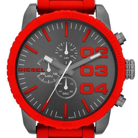 ディーゼル 腕時計 フランチャイズ DZ4289 ガンメタル×レッド - 腕時計