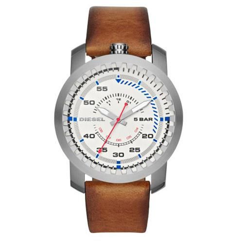 ディーゼル 時計 メンズ リグ DZ1749 ホワイトダイアル×ブラウンレザー