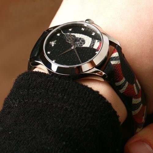 グッチ 時計 メンズ G-タイムレス YA1264007A ブラック×ブラックレザー