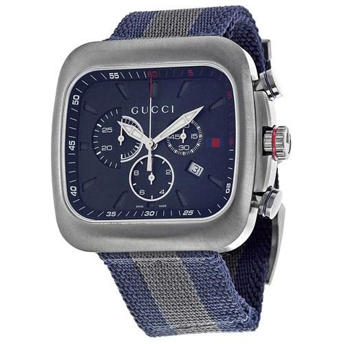 グッチ 腕時計 クーペ YA131203 ブルーダイアル×ツートンナイロン