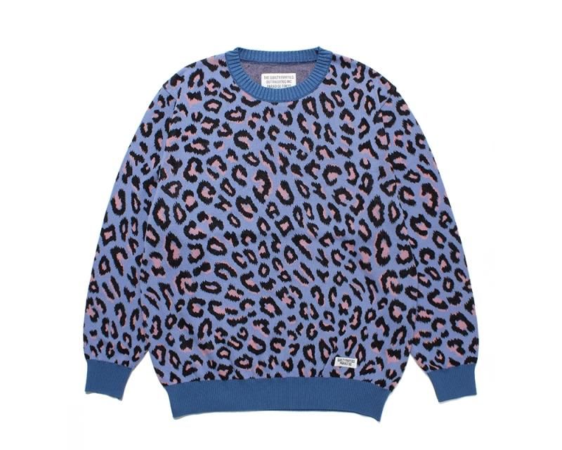 WACKO MARIA/ワコマリア/LEOPARD KNIT JACQUARD SWEATER/レオパード