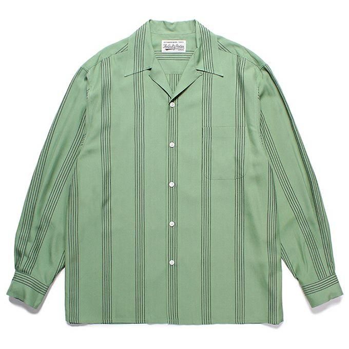 WACKO MARIA/ワコマリア/STRIPED OPEN COLLAR SHIRT L/S/ストライプ