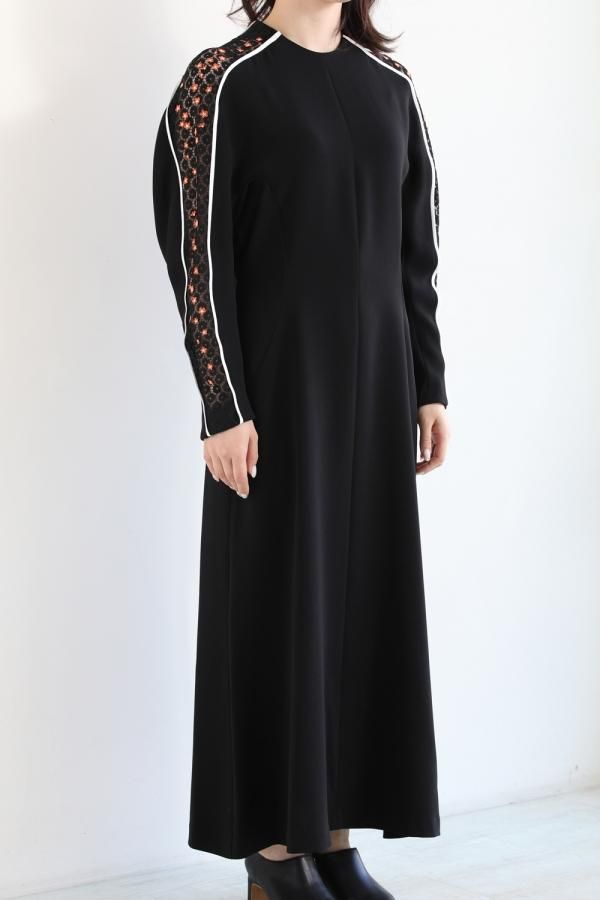 Mame Kurogouchi(マメ) Osmanthus Motif Embroidery Dress - YAMAROKU