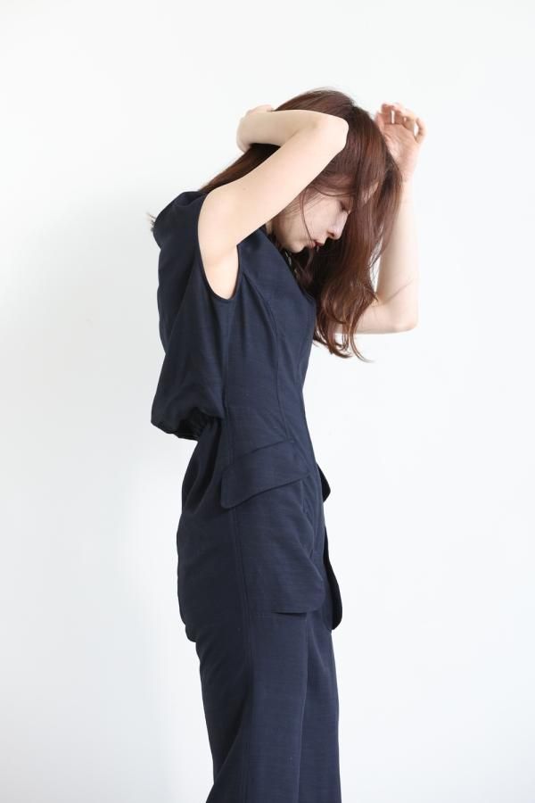 Mame Kurogouchi(マメ) Viscose Hemp Sleeveless Jump Suit - YAMAROKU