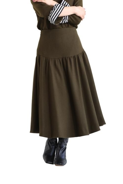 BORDERS at BALCONY(ボーダーズアットバルコニー) FLARE WOOL SKIRT