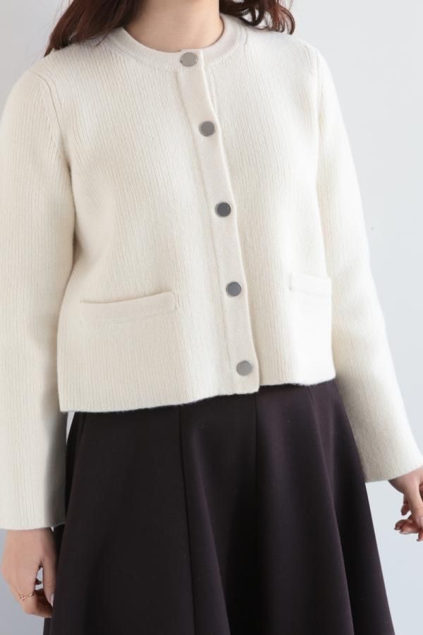 Theory(セオリー) FELTED WOOL CASH CLASSIC KNIT JKT IVORY