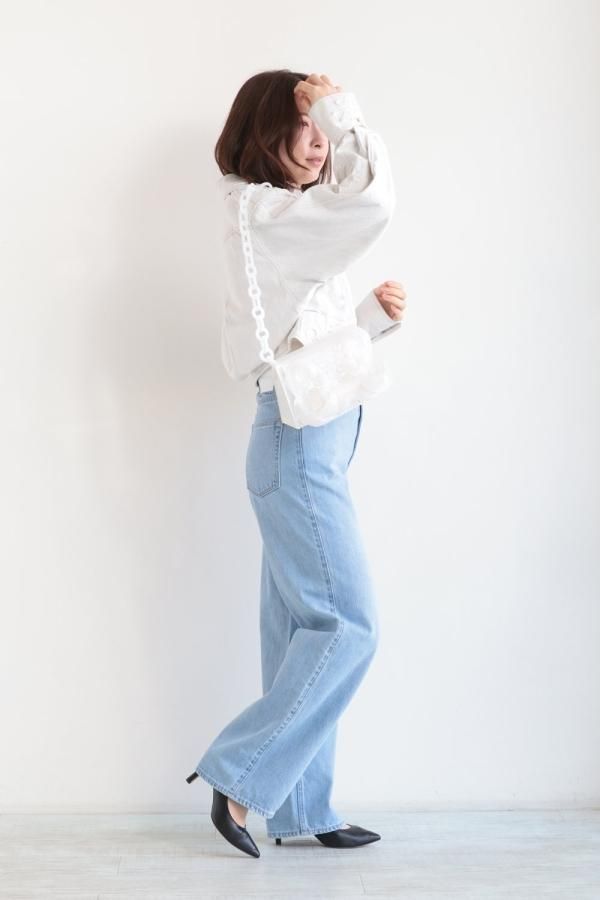 Mame Kurogouchi(マメ) Floral Embossed Short Denim Jacket