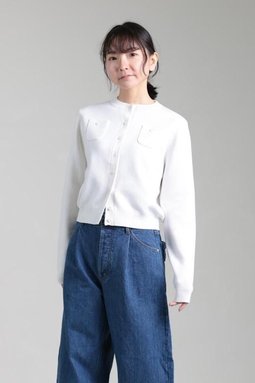CABaN(キャバン) コットンカシミア クルーネックカーディガン ホワイト