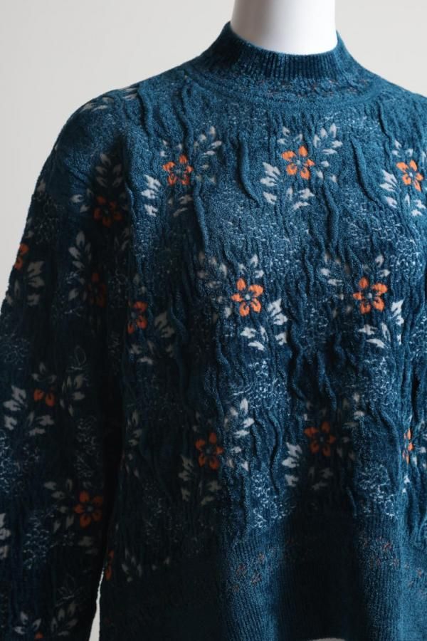 Mame Kurogouchi(マメ) Floral Motif Chenille Knitted Top - YAMAROKU