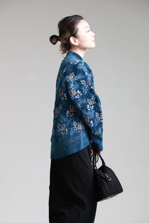 Mame Kurogouchi(マメ) Floral Motif Chenille Knitted Top - YAMAROKU