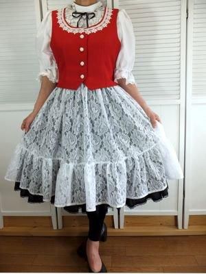 フォークダンス衣装◇花ボタンベストBE（赤）023 - オリジナル衣装のお