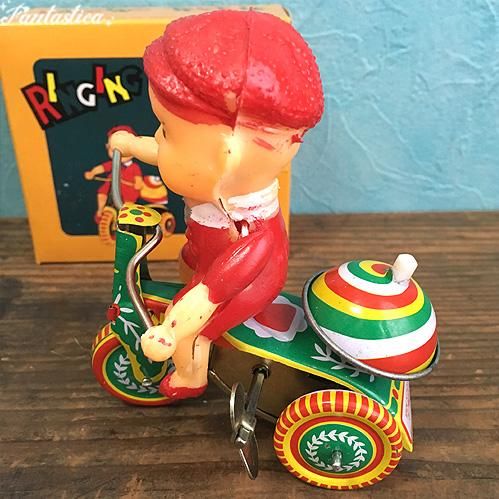 アンティーク・ティントイ チャイルド三輪車 ブリキのゼンマイ・ト