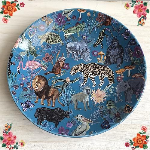 ナタリー・レテ】プレート ジャングル 野生動物たちのお皿