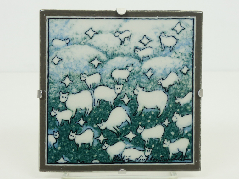 ARABIA/アラビア ヘルヤ・リウッコ=スンドストロムの陶板 Pilvilampaat