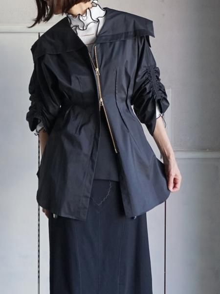 AKIKOAOKIアキコアオキSailor zip blouse taffeta - BELA VISTA