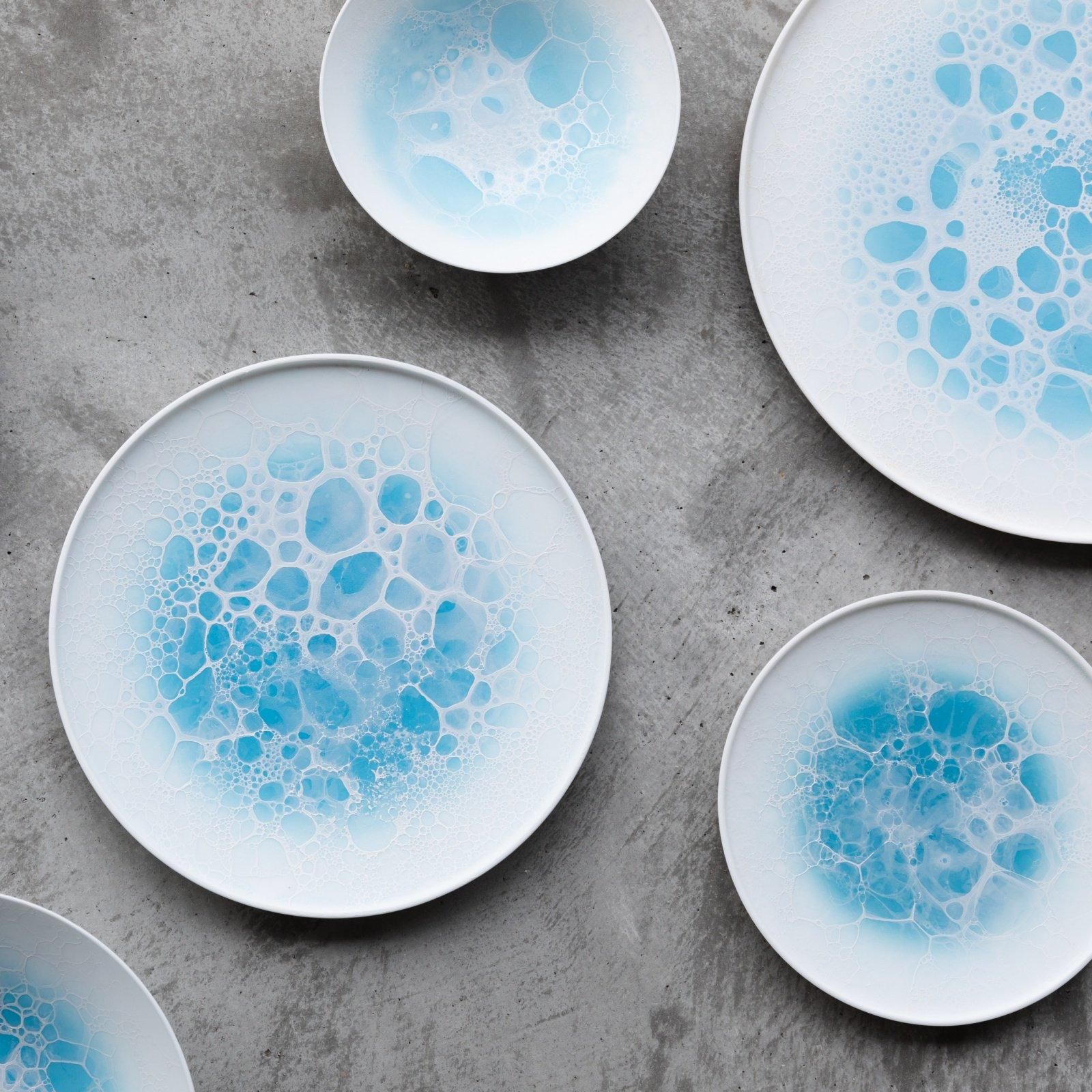 泡 frame ラウンドプレート 16cm Blue - 有田焼窯元 やま平窯 公式