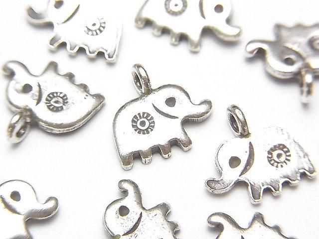 カレンシルバー ゾウ型チャーム12×12×1.5mm 2個 - 天然石ビーズ