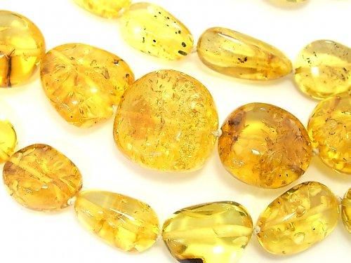 バルティックアンバー（琥珀） タンブル ネックレス 1連（約68cm） NO