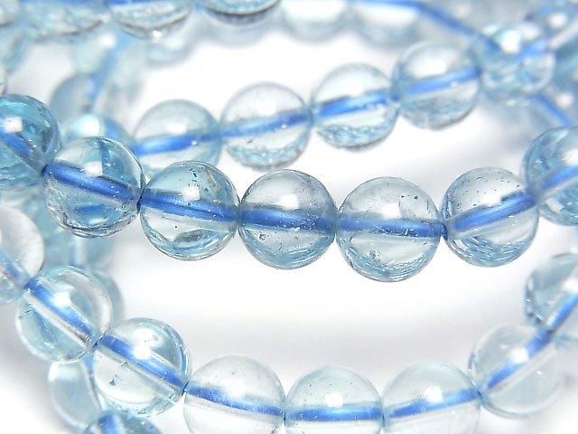 スカイブルートパーズ ラウンド7mm ブレスレット｜天然石ビーズの卸