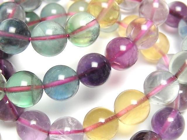 マルチカラーフローライト ラウンド10mm カラーグラデーション