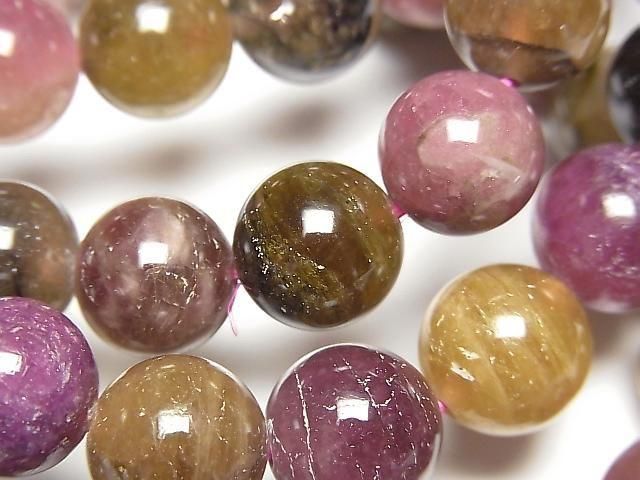 マルチカラートルマリン ラウンド10.5~11mm ブレスレット｜天然石