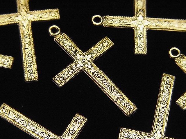 14KGF チャーム 25.5×15mm クロス 1個｜ゴールドフィルドの