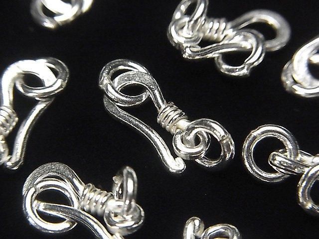 カレンシルバー 丸カン付きU字フック14×6mm ホワイトシルバー 1個