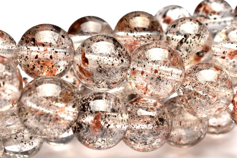 希少共生 オージャイトガーネットインクォーツ 6.5mm 3連タイプ