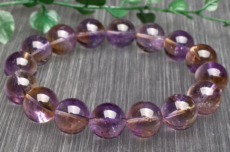 1点物】AAA希少◇バイカラー アメトリン 13mm ブレスレット _U7348