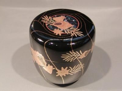 大棗 海松貝（みるがい）蒔絵 内銀地、 二代 鈴木光入作 - 茶道具 販売