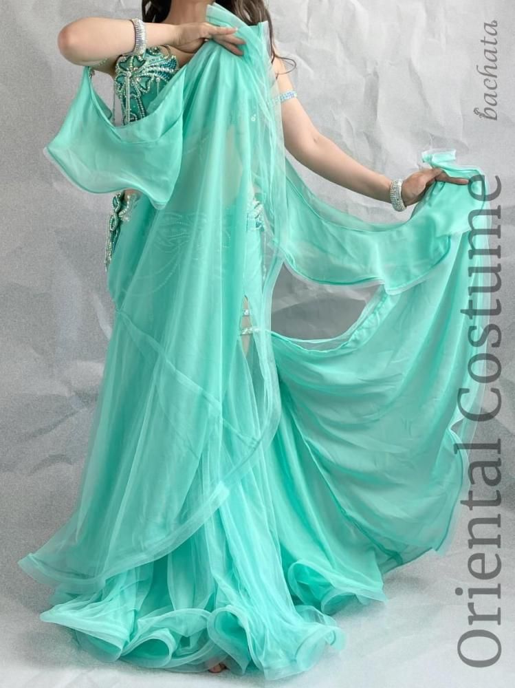 ベリーダンス衣装 ミントグリーン (XL) CT0433 オリエンタル