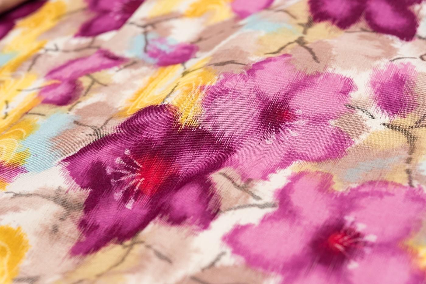 アンティーク着物 銘仙 赤紫の花 - からん::アンティーク着物