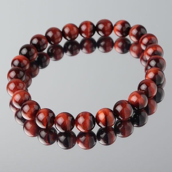 レッドタイガーアイ ブレスレット 約8mm ストレート - 念珠ドットコム
