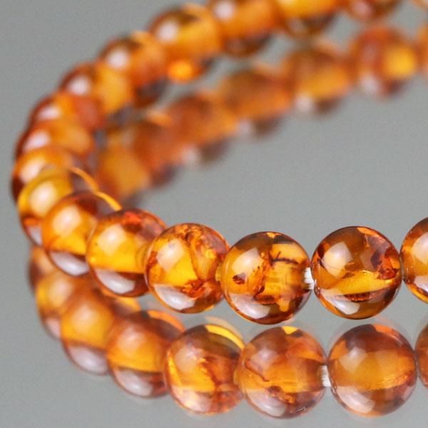 琥珀 ブレスレット 約6mm ストレート 108060106 アンバー