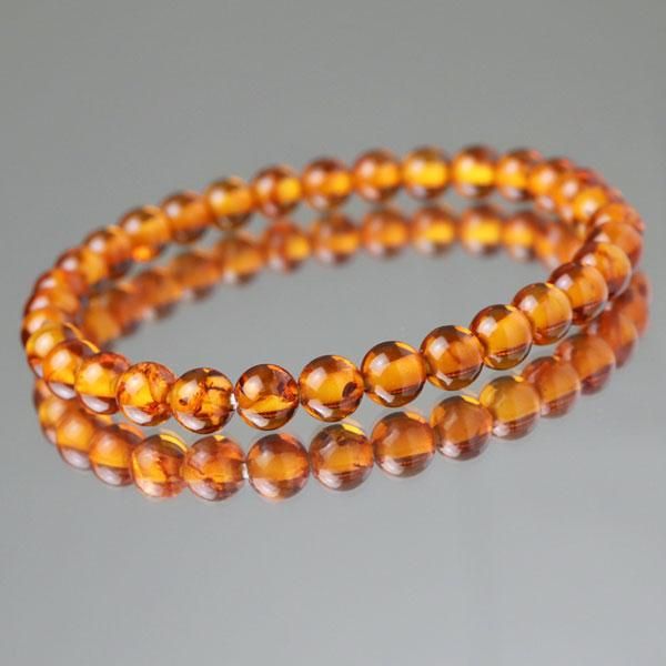 琥珀 ブレスレット 約6mm ストレート 108060106 アンバー