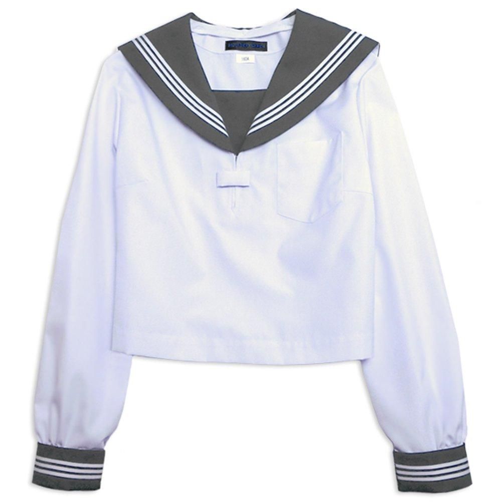 KURI-ORI 白長袖セーラー服（グレー襟・三本線）B体 - アイラブ制服