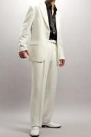 白スーツ｜シングル 2つボタンスーツ サイドベンツ ホワイト 2タック