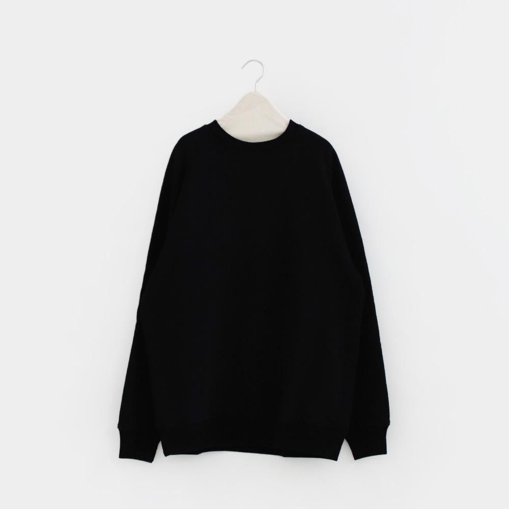 Comoli | コットン裏毛 クルーネック Black