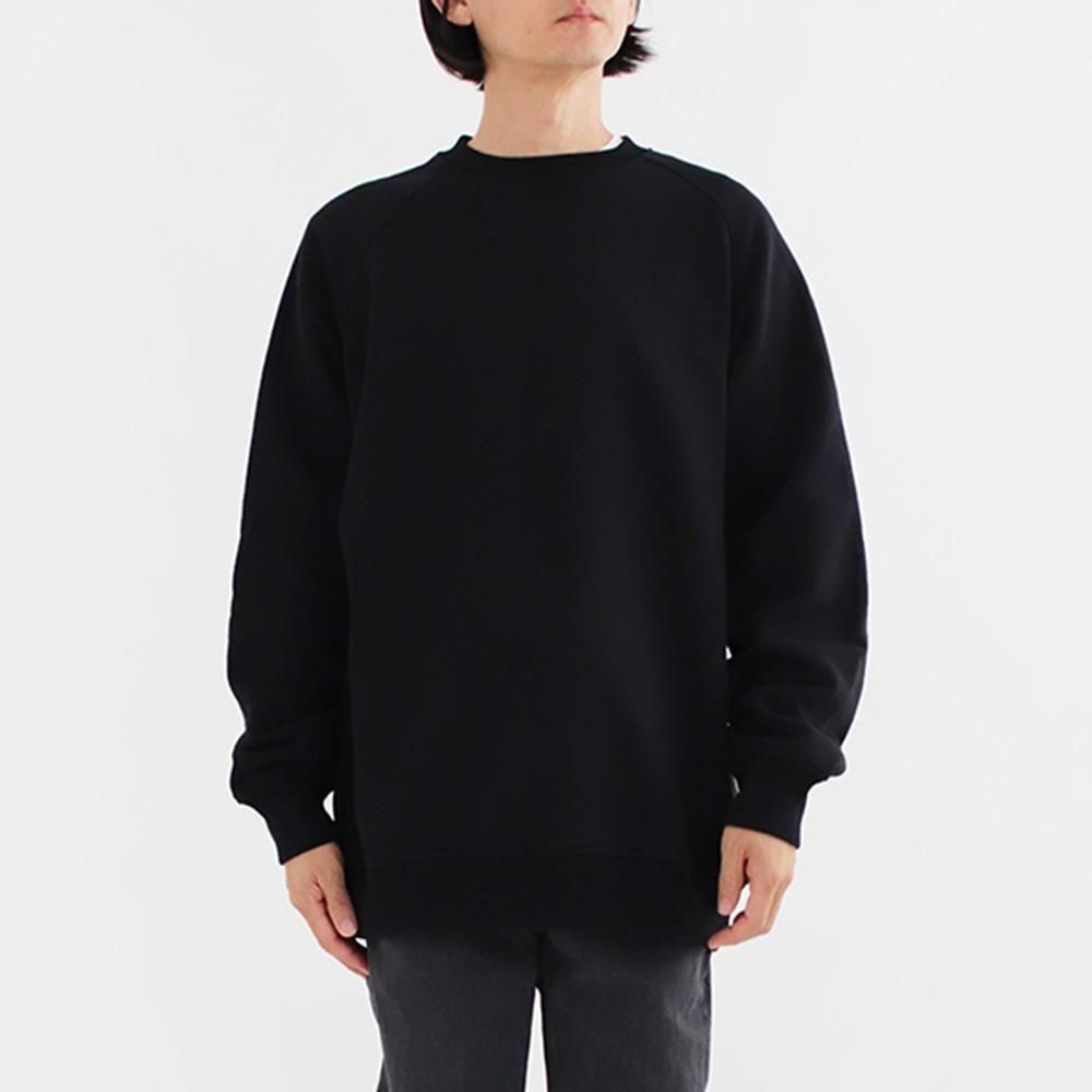 Comoli | コットン裏毛 クルーネック Black