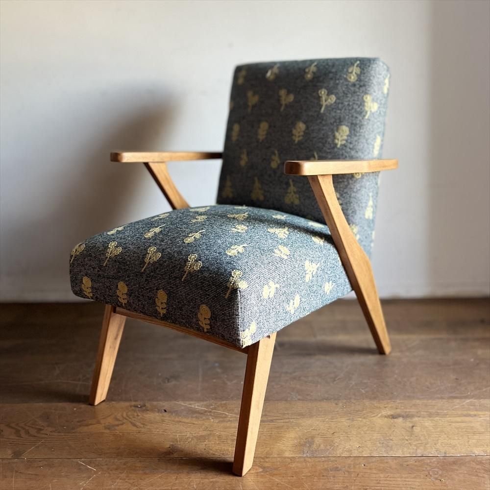 一人掛けソファ/ブナ/mina perhonen/ボヌール/グリーン - 古家具