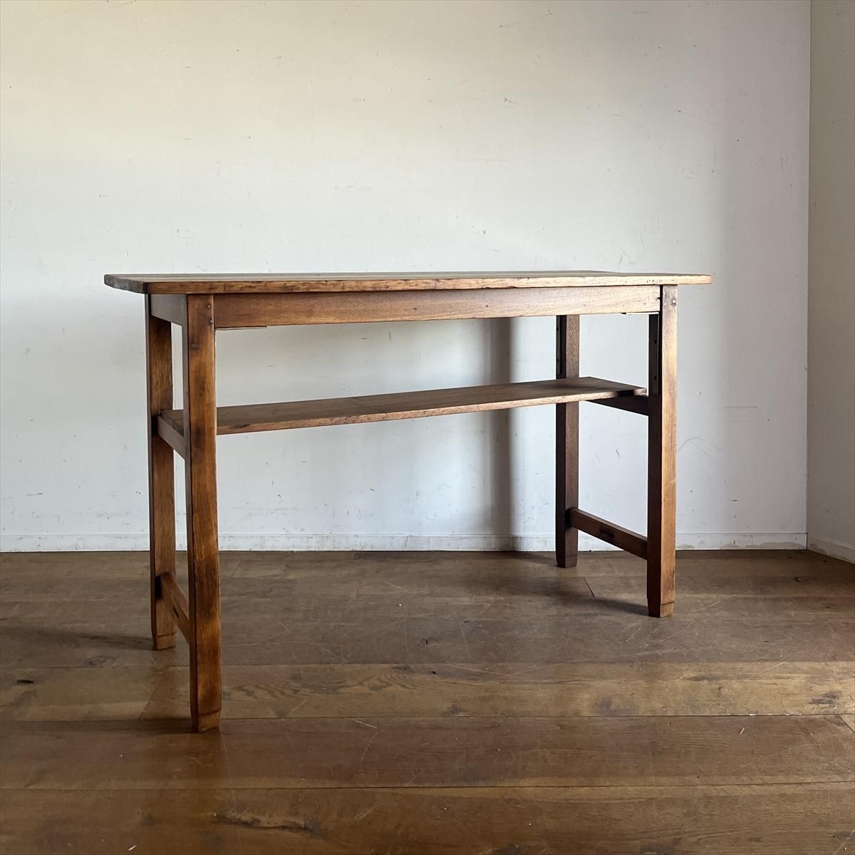 長机/テーブル/ブックシェルフ付き/04458 - 古家具・古道具