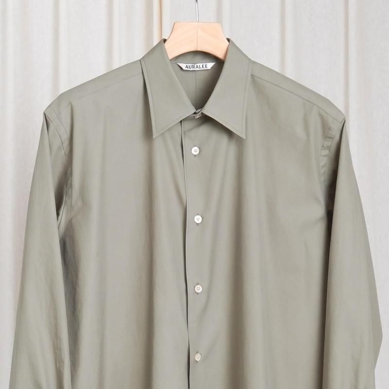 26S/S】【AURALEE オーラリー】 WASHED FINX TWILL SHIRT / OLIVE