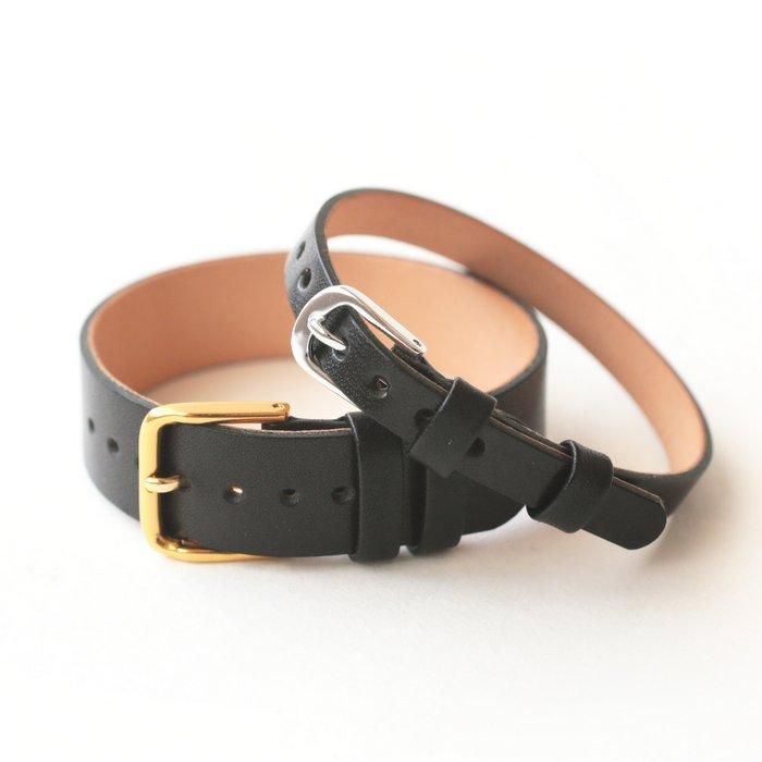 No.8 ブラック 手作りの腕時計用革ベルト｜シーブレーンの