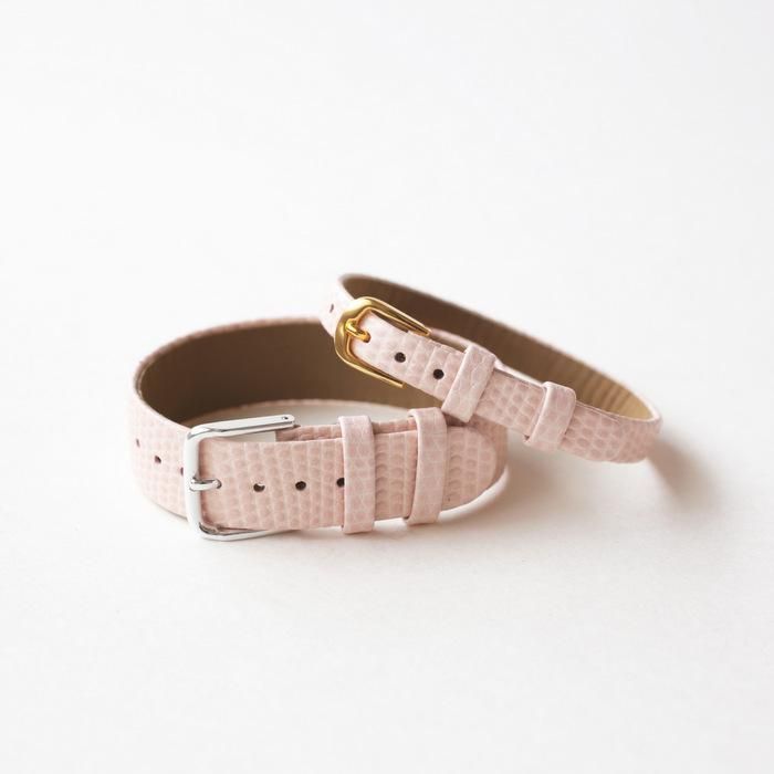 No.H12 リザード型押し ピンク 革ベルト縁返し仕様 | シーブレーン